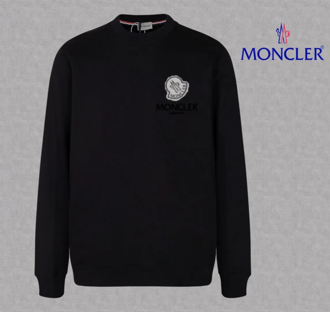 【 In Stock】 〖 𝐌𝐎𝐍𝐂𝐋𝐄𝐑~ 〗 440g ， 😎 ， ， Factory 2025 T ， ， Premium LOGO， Same Style ：Black White Size：S M L XL 2XL